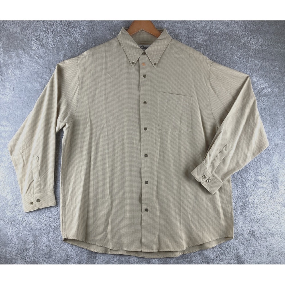 Tri-Mountain Shirt Mens XL Checked Long‎ Sleeve Button Down Polynosic Blend